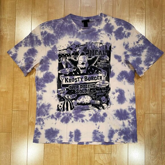 Simpsons H&M Krusty Burger Tie Dye T-Shirt - Picture 1 of 3